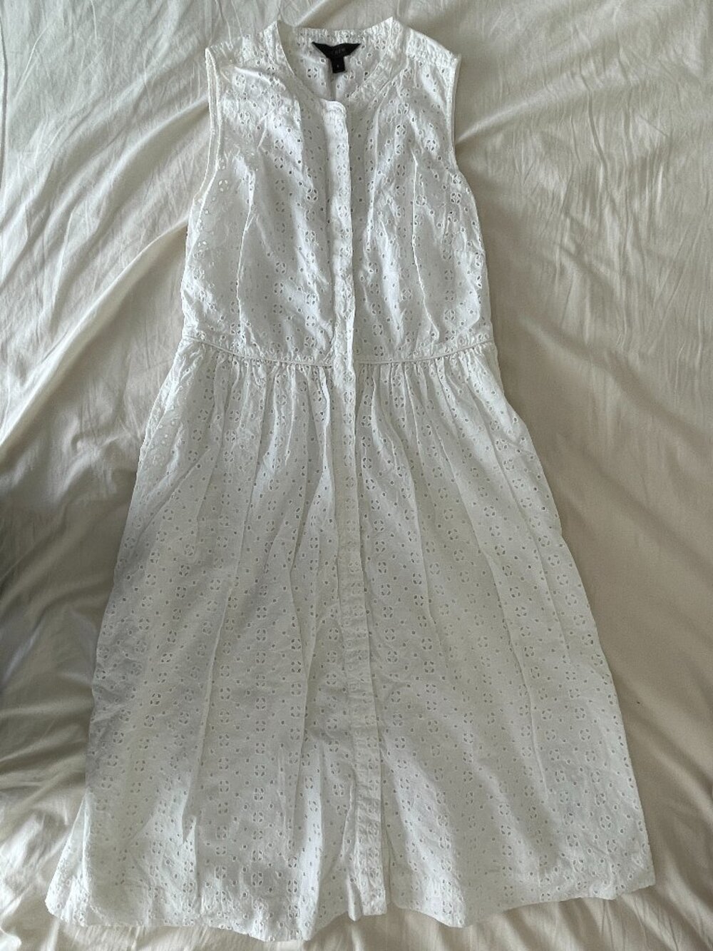 Jcrew Sleeveless Button Down White Dress in Size 6